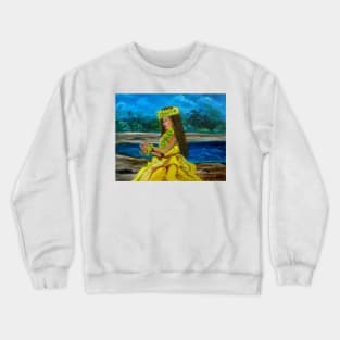 Hula Girl on the Beach 11 Crewneck Sweatshirt